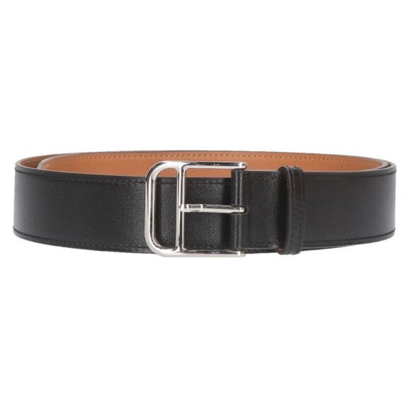 Hermes Roman Silver Hardware Buckle Leather Belt 50
